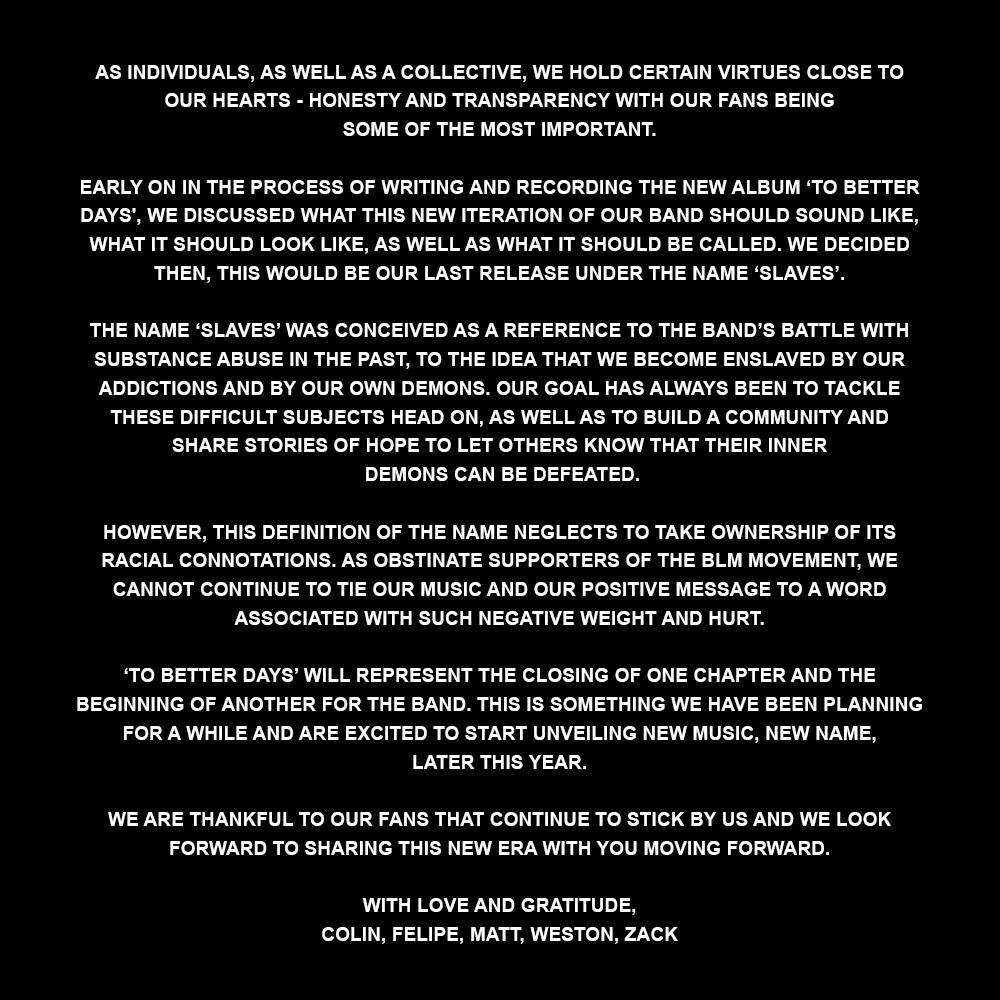 slaves announcement