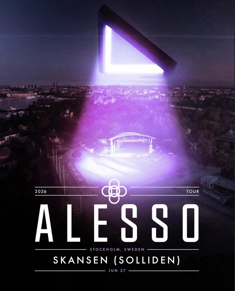 Alesso Stockholm 2026 show poster marking return to Sweden performance