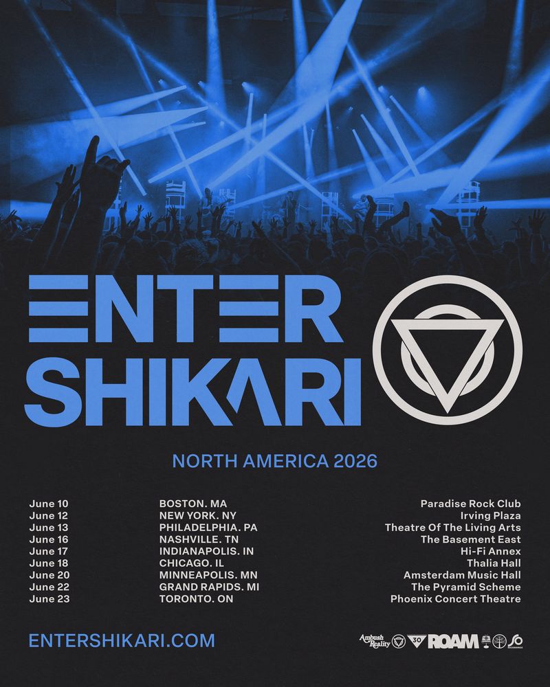 Enter Shikari North America 2026 tour poster for East Coast headline shows